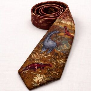 Vintage Dinosaur Tie – WWF World Wildlife Fund 100% Silk Necktie